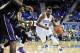 December 14, 2013; Los Angeles, CA, USA; UCLA Bruins guard Jordan Adams (3) moves the ball against the Prairie View A&M Panthers defense during the second half at Pauley Pavilion. Mandatory Credit: Gary A. Vasquez-USA TODAY Sports