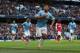 MANCHESTER, ENGLAND - DECEMBER 14: Sergio Aguero of Manchester City celebrates after scoring the first goal during the Barclays Premier League match between Manchester City and Arsenal at Etihad Stadium on December 14, 2013 in Manchester, England. (Pho