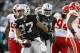 Dec 15, 2013; Oakland, CA, USA; Oakland Raiders running back Rashad Jennings (27) reacts after running for a touchdown against the Kansas City Chiefs in the second quarter at O.co Coliseum. Mandatory Credit: Cary Edmondson-USA TODAY Sports