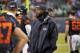 Nov 17, 2013; Chicago, IL, USA; Chicago Bears cornerback Charles Tillman (33) on the sidelines during the first quarter against the Baltimore Ravens at Soldier Field. Mandatory Credit: Rob Grabowski-USA TODAY Sports