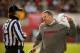 LINCOLN, NE - NOVEMBER 29: Nebraska Cornhuskers head coach Bo Pelini expresses his displeasure with a call during their game at against the Iowa HawkeyesMemorial stadium on November 29, 2013 in Lincoln, Nebraska. (Photo by Eric Francis/Getty Images)