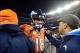 Dec 12, 2013; Denver, CO, USA; Denver Broncos quarterback Peyton Manning (18) reacts following the loss to the San Diego Chargers at Sports Authority Field at Mile High. The San Diego Chargers defeated the Denver Broncos 27-20. Mandatory Credit: Ron Cheno