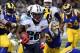 Nov 3, 2013; St. Louis, MO, USA; Tennessee Titans running back Chris Johnson (28) rushes for a touchdown against the St. Louis Rams during the second half at the Edward Jones Dome. The Titans defeated the Rams 28-21. Mandatory Credit: Scott Rovak-USA TODA