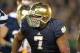 Oct 19, 2013; South Bend, IN, USA; Notre Dame Fighting Irish defensive lineman Stephon Tuitt (7) during the game against the Southern California Trojans at Notre Dame Stadium. Notre Dame defeated USC 14-10. Mandatory Credit: Kirby Lee-USA TODAY Sports