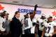 FOXBORO, MA - JANUARY 20: Ray Lewis #52 of the Baltimore Ravens celebrates with the Lamar Hunt Trophy? in the locker room after defeating the New England Patriots in the 2013 AFC Championship game at Gillette Stadium on January 20, 2013 in Foxboro, Massa
