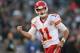 OAKLAND, CA - DECEMBER 15: Alex Smith #11 of the Kansas City Chiefs celebrates after a touchdown against the Oakland Raiders at O.co Coliseum on December 15, 2013 in Oakland, California. (Photo by Jed Jacobsohn/Getty Images)