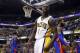 Dec 16, 2013; Indianapolis, IN, USA; Indiana Pacers guard Lance Stephenson (1) reacts after scoring and getting fouled during a game against the Detroit Pistons at Bankers Life Fieldhouse. Detroit defeats Indiana 101-96. Mandatory Credit: Brian Spurlock-U