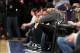 Dec 17, 2013; New York, NY, USA; New York Knicks player Kenyon Martin sits courtside during the second half of the first game of the Jimmy V Classic between the Pittsburgh Panthers and the Cincinnati Bearcats at Madison Square Garden. Cincinnati defeated