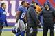 Dec 15, 2013; East Rutherford, NJ, USA; New York Giants wide receiver Victor Cruz (80) leaves the game after an injury during the second half against the Seattle Seahawks at MetLife Stadium. Seattle Seahawks defeat the New York Giants 23-0. Mandatory Cre