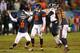 CHICAGO, IL - NOVEMBER 17: (L-R) Adam Podlesh #8, Robbie Gould #9 and Dante Rosario #88 of the Chicago Bears celebrate Gould's game-winning 38 yard field goal against the Baltimore Ravens at Soldier Field on November 17, 2013 in Chicago, Illinois. The Be