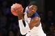 Nov 28, 2013; Paradise Island, BAHAMAS; Kansas Jayhawks center Joel Embiid (21) rebounds the ball during the game against the Wake Forest Demon Deacons at the 2013 Battle 4 Atlantis in the Imperial Arena at the Atlantis Resort. Mandatory Credit: Kevin Jai