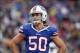 Nov 17, 2013; Orchard Park, NY, USA; Buffalo Bills middle linebacker Kiko Alonso (50) during a game against the New York Jets at Ralph Wilson Stadium. Bills beat the Jets 37 to 14. Mandatory Credit: Timothy T. Ludwig-USA TODAY Sports
