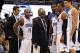 Nov 13, 2013; Orlando, FL, USA; Orlando Magic head coach Jacque Vaughn, point guard Jameer Nelson (14), shooting guard Arron Afflalo (4) and teammates look on against the Milwaukee Bucks during the second quarter at Amway Center. Mandatory Credit: Kim Kle