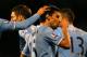 LONDON, ENGLAND - DECEMBER 21: Jesus Navas of Manchester City celebrates scoring their third goal during the Barclays Premier League match between Fulham and Manchester City at Craven Cottage on December 21, 2013 in London, England. (Photo by Clive Rose