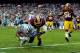 LANDOVER, MD - DECEMBER 22: DeMarco Murray #29 of the Dallas Cowboys scores the game winning touchdown in the fourth quarter during an NFL game against the Washington Redskins at FedExField on December 22, 2013 in Landover, Maryland. The Dallas Cowboys d