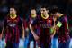 BARCELONA, SPAIN - NOVEMBER 06: Lionel Messi and Xavi Hernandez of FC Barcelona look on before a free-kick Barcelona during the UEFA Champions League Group H match Between FC Barcelona and AC Milan at Camp Nou on November 6, 2013 in Barcelona, Spain. (P
