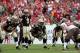 Sep 15, 2013; Tampa, FL, USA; New Orleans Saints quarterback Drew Brees (9) calls a play during the first half of the game against the Tampa Bay Buccaneers at Raymond James Stadium. Mandatory Credit: Rob Foldy-USA TODAY Sports