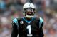 CHARLOTTE, NC - DECEMBER 22: Cam Newton #1 of the Carolina Panthers celebrates after a touchdown by teammate DeAngelo Williams #34 during their game against the New Orleans Saints at Bank of America Stadium on December 22, 2013 in Charlotte, North Caroli