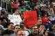 SALT LAKE CITY, UT - NOVEMBER 25: Two Chicago Bulls fans send their well-wishes to injured Bulls player Derrick Rose as Chicago takes on the Utah Jazz at EnergySolutions Arena on November 25, 2013 in Salt Lake City, Utah. NOTE TO USER: User expressly ack