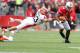 COLUMBUS, OH - NOVEMBER 03: Braxton Miller #5 of the Ohio State Buckeyes breaks a tackle by Mason Monheim #43 of the Illinois Illini on November 3, 2012 at Ohio Stadium in Columbus, Ohio. (Photo by Kirk Irwin/Getty Images)