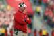 Nov 30, 2013; Madison, WI, USA; Wisconsin Badgers head coach Gary Andersen surveys the field during the game with Penn State at Camp Randall Stadium. Penn State defeated Wisconsin 31-24. Mandatory Credit: Mary Langenfeld-USA TODAY Sports