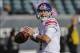 Oct 27, 2013; Philadelphia, PA, USA; New York Giants quarterback Curtis Painter (17) warms up before the game against the Philadelphia Eagles at Lincoln Financial Field. Mandatory Credit: John Geliebter-USA TODAY Sports