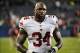 Oct 10, 2013; Chicago, IL, USA; New York Giants running back Brandon Jacobs (34) leaves the field after the game against the Chicago Bears at Soldier Field. The Bears beat the Giants 27-21. Mandatory Credit: Rob Grabowski-USA TODAY Sports