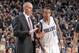 DALLAS, TX - NOVEMBER 22: Monta Ellis #11 and headcoach Rick Carlisle of the Dallas Mavericks gives direction against the Utah Jazz on November 22, 2013 at the American Airlines Center in Dallas, Texas. NOTE TO USER: User expressly acknowledges and agrees