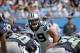 Sep 8, 2013; Charlotte, NC, USA; Carolina Panthers line backer Luke Kuechly (59) during the game against the Seattle Seahawks at Bank of America Stadium. Mandatory Credit: Sam Sharpe-USA TODAY Sports