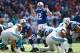 INDIANAPOLIS, IN - SEPTEMBER 15: Andrew Luck #12 of the Indianapolis Colts gives instructions to his team during the NFL game against the Miami Dolphins at Lucas Oil Stadium on September 15, 2013 in Indianapolis, Indiana. (Photo by Andy Lyons/Getty Ima