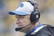 Nov 17, 2013; Pittsburgh, PA, USA; Detroit Lions offensive coordinator Scott Linehan looks on from the sidelines against the Pittsburgh Steelers during the second quarter at Heinz Field. The Pittsburgh Steelers won 37-27. Mandatory Credit: Charles LeClair