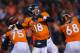 DENVER, CO - DECEMBER 12: Peyton Manning #18 of the Denver Broncos looks to pass against the San Diego Chargers in the second quarter at Sports Authority Field at Mile High on December 12, 2013 in Denver, Colorado. (Photo by Justin Edmonds/Getty Images)