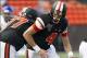 Dec 24, 2013; Honolulu, HI, USA; Oregon State Beavers quarterback Sean Mannion (4) makes a hand off during the 2nd quarter of the 2013 Hawaii Bowl against Boise State Broncos at Aloha Stadium. Mandatory Credit: Marco Garcia-USA TODAY Sports