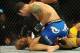 Jul 6, 2013; Las Vegas, NV, USA; Chris Weidman, blue shorts, defeated Anderson Silva (yellow shorts) in their Middleweight Chamionship Bout in the second round with a TKO at the MGM Grand Garden Arena. Mandatory Credit: Jayne Kamin-Oncea-USA TODAY Sports