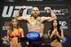Apr 26, 2013; Newark, NJ, USA; Jim Miller weighs in for his lightweight bout against Pat Healy (not pictured) at the Prudential Center. Mandatory Credit: Joe Camporeale-USA TODAY Sports
