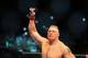 Dec 30, 2011; Las Vegas, NV, USA; UFC fighter Brock Lesnar waves to the crowd prior to the fight against Alistair Overeem (not pictured) during a heavyweight bout at UFC 141 at the MGM Grand Garden event center. Mandatory Credit: Mark J. Rebilas-USA TODAY