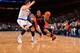 NEW YORK, NY - DECEMBER 27: Kyle Lowry #7 of the Toronto Raptors drives to the basket against the New York Knicks on December 27, 2013 at Madison Square Garden in New York City, New York. NOTE TO USER: User expressly acknowledges and agrees that, by downl