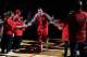 HOUSTON, TX - OCTOBER 30: Donatas Motiejunas #20 of the Houston Rockets is announced before the game against the Charlotte Bobcats on October 30, 2013 at the Toyota Center in Houston, Texas. NOTE TO USER: User expressly acknowledges and agrees that, by d