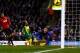 NORWICH, ENGLAND - DECEMBER 28: David De Gea of Manchester United dives as Nathan Redmond of Norwich City (C) shoots wide during the Barclays Premier League match between Norwich City and Manchester United at Carrow Road on December 28, 2013 in Norwich,