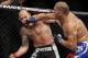 Oct 5, 2012; Minneapolis, MN, USA; Antonio Silva (right) knocks out Travis Browne (left) in the first round of their bout at the UFC on FX 5 at the Target Center. It was Browne's first loss. Mandatory Credit: Bruce Kluckhohn-USA TODAY Sports