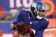 Dec 29, 2013; East Rutherford, NJ, USA; New York Giants wide receiver Jerrel Jernigan (12) makes a catch against the Washington Redskins during the first quarter of a game at MetLife Stadium. Mandatory Credit: Brad Penner-USA TODAY Sports