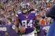 Dec 29, 2013; Minneapolis, MN, USA; Minnesota Vikings wide receiver Cordarrelle Patterson (84) celebrates after scoring a touchdown during the first quarter against the Detroit Lions at Mall of America Field at H.H.H. Metrodome. Mandatory Credit: Brace He
