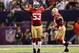 NEW ORLEANS, LA - FEBRUARY 03: NaVorro Bowman #53 of the San Francisco 49ers reacts against the Baltimore Ravens during Super Bowl XLVII at the Mercedes-Benz Superdome on February 3, 2013 in New Orleans, Louisiana. The Ravens won 34-31. (Photo by Christ