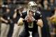 November 5, 2012; New Orleans, LA, USA; New Orleans Saints quarterback Drew Brees (9) looks to pass against the Philadelphia Eagles during the second half of a game at the Mercedes-Benz Superdome. The Saints defeated the Easgles 28-13. Mandatory Credit: D
