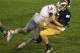 SOUTH BEND, IN - OCTOBER 13: Tommy Rees #11 of the Notre Dame Fighting Irish is sacked during overtime by Trent Murphy #93 of the Standford Cardinal at Notre Dame Stadium on October 13, 2012 in South Bend, Indiana. Notre Dame defeated Stanford 20-13 in ov