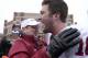 STILLWATER, OK - DECEMBER 7: Quarterback Blake Bell #10 hugs head coach Bob Stoops of the Oklahoma Sooners after the game against the Oklahoma State Cowboys December 7, 2013 at Boone Pickens Stadium in Stillwater, Oklahoma. Oklahoma defeated Oklahoma Sta
