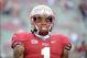 Nov 23, 2013; Tallahassee, FL, USA; Florida State Seminoles wide receiver Kelvin Benjamin (1) before the game against the Idaho Vandals at Doak Campbell Stadium. Mandatory Credit: Melina Vastola-USA TODAY Sports