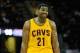 Dec 7, 2013; Cleveland, OH, USA; Cleveland Cavaliers center Andrew Bynum (21) during a game against the Los Angeles Clippers at Quicken Loans Arena. Cleveland won 88-82. Mandatory Credit: David Richard-USA TODAY Sports