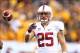 Dec 7, 2013; Tempe, AZ, USA; Stanford Cardinal running back Tyler Gaffney (25) against the Arizona State Sun Devils at Sun Devil Stadium. Stanford defeated Arizona State 38-14. Mandatory Credit: Mark J. Rebilas-USA TODAY Sports