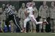 STILLWATER, OK - DECEMBER 7: Wide receiver Jalen Saunders #8 of the Oklahoma Sooners runs down the side lines for a touchdown against the Oklahoma State Cowboys December 7, 2013 at Boone Pickens Stadium in Stillwater, Oklahoma. (Photo by Brett Deering/G